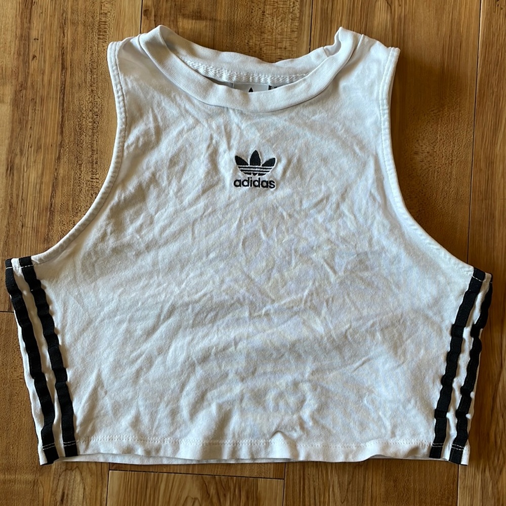 Adidas size M white crop top